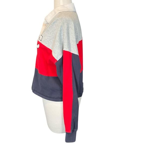 Champion Life Womens Ruby Jersey Cropped Tee Long Sleeve C Felt Logo Collar SZ L - Picture 5 of 14